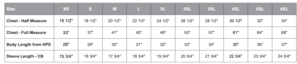 Size chart